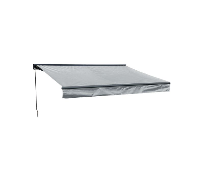 Store Banne Saule 2,95 × 2,5m Avec Semi-coffre - Toile Grise Et Structure Grise