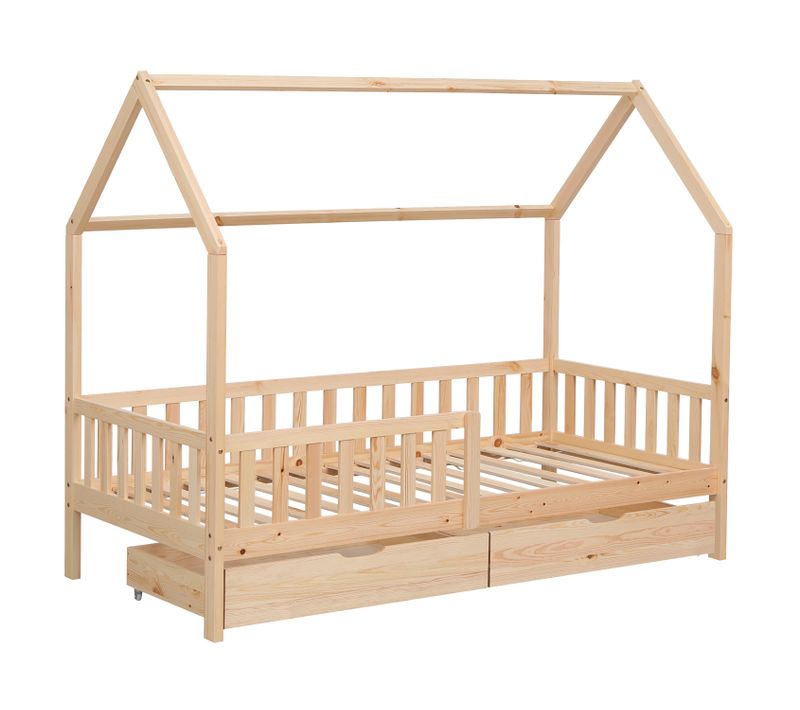 Lit Cabane Pour Enfant 190x90cm En Bois Avec Tiroirs Marceau