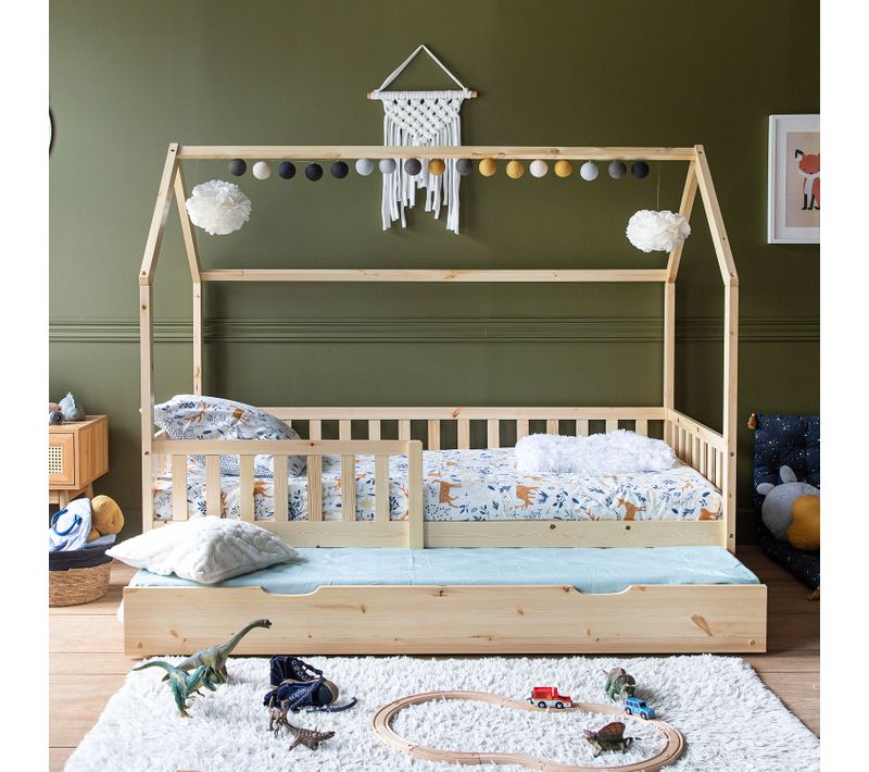 Lit Cabane Gigogne Pour Enfant 190x90cm En Bois Marceau