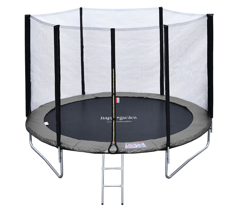 Trampoline 245cm Réversible Gris/rose Canberra + Échelle, Bâche Et Kit D'ancrage