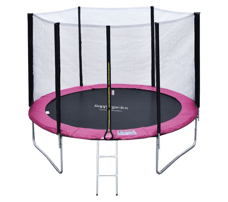 Trampoline 305cm Réversible Rose/gris Adelaïde + Échelle, Bâche Et Kit D'ancrage