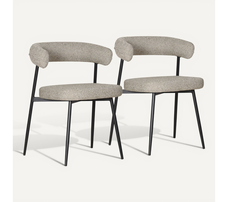 Lot De 2 Chaises En Tissu Vert Chiné Thea