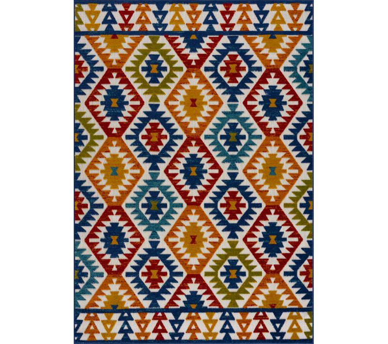 Tapis D'extérieur Rectangle - À Motif Aztèque - 120x160 cm - Cabana - Multicolore