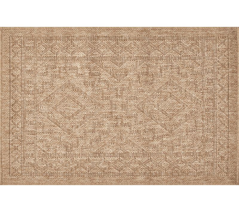 Tapis De Salon Intérieur Extérieur Rectangle Nature  Aspect Jute Beige 60x90cm