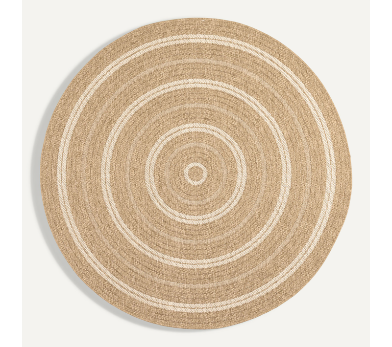 Tapis De Salon Intérieur Extérieur Rectangle Nature Aspect Jute Blanc 80x80cm
