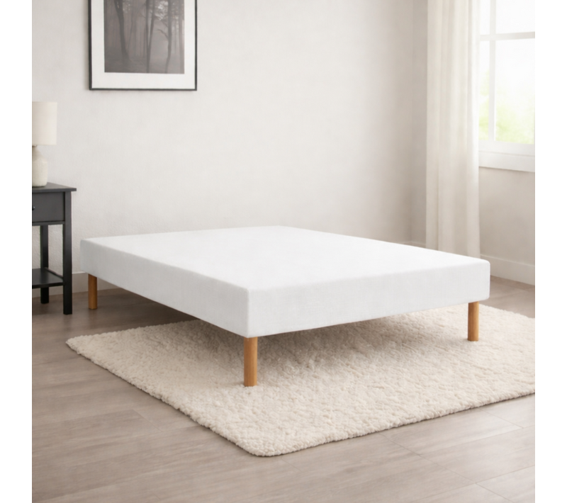 Sommier Essenzia Tradition Graphic 19cm Blanc 90x190 Lattes