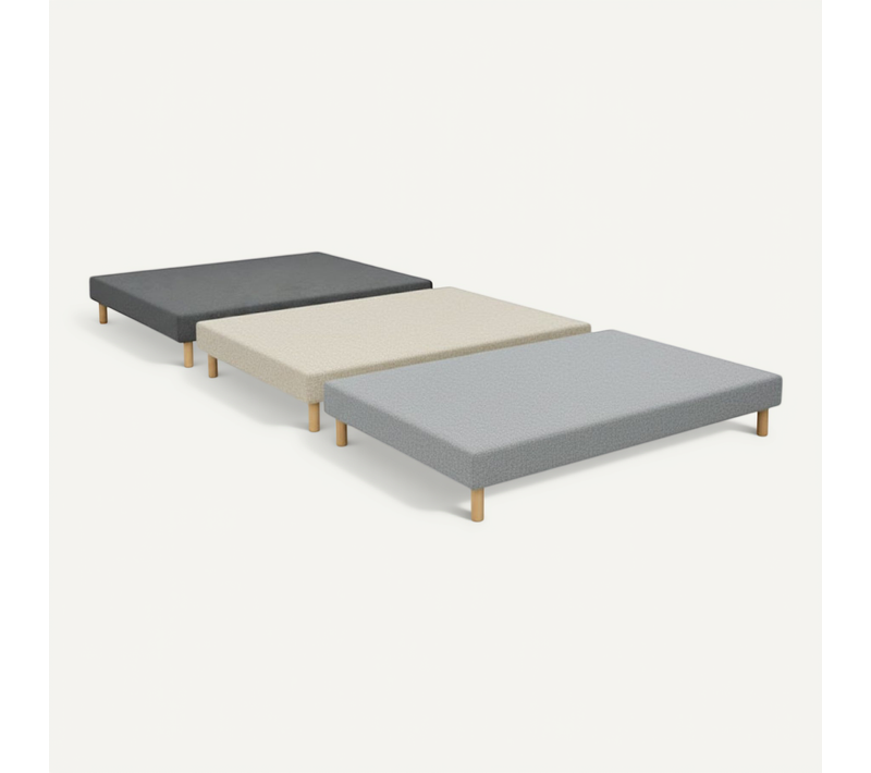 Sommier Essenzia Tradition Graphic 19cm Couleur 120x190 Gris Clair Lattes