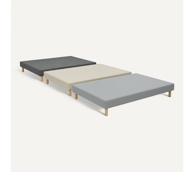 Sommier Essenzia Tradition Graphic 19cm Couleur 140x200 Gris Clair Lattes