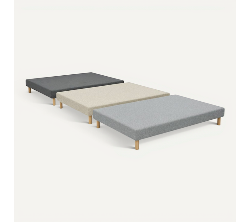 Sommier Essenzia Tradition Graphic 19cm Couleur 2x80x200 Anthracite Lattes