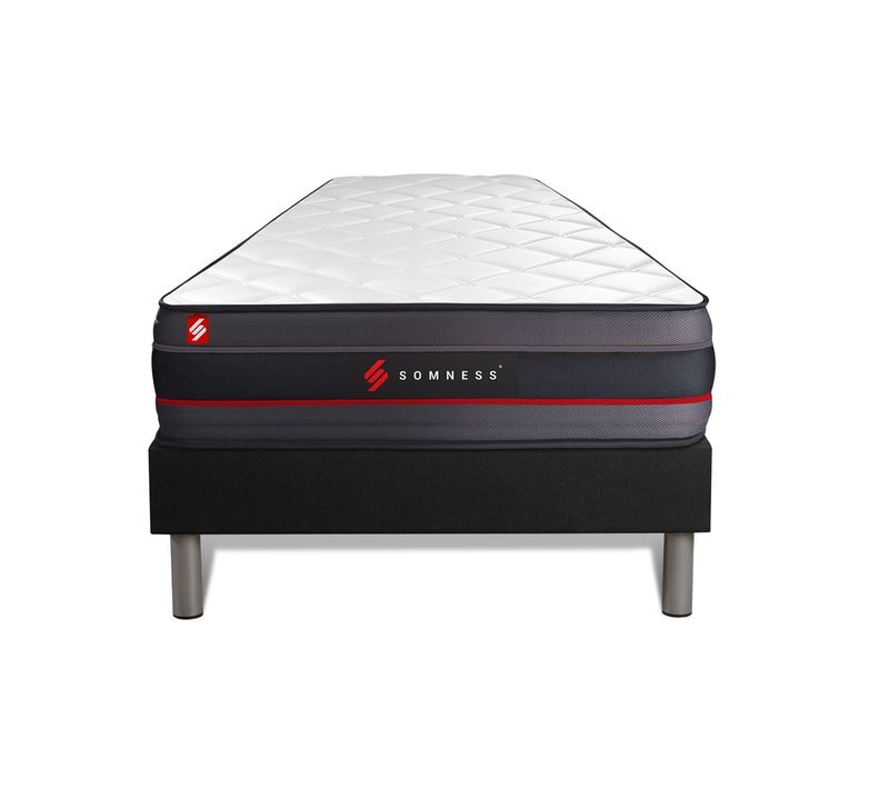 Ensemble Matelas Mémoire De Forme 90x190 Regen Ep:24cm - Sommier Noir