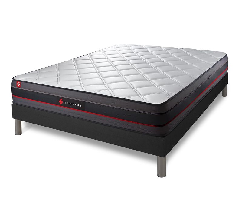 Ensemble Matelas Mémoire De Forme 160x200 Regen Ep:24cm - Sommier Noir