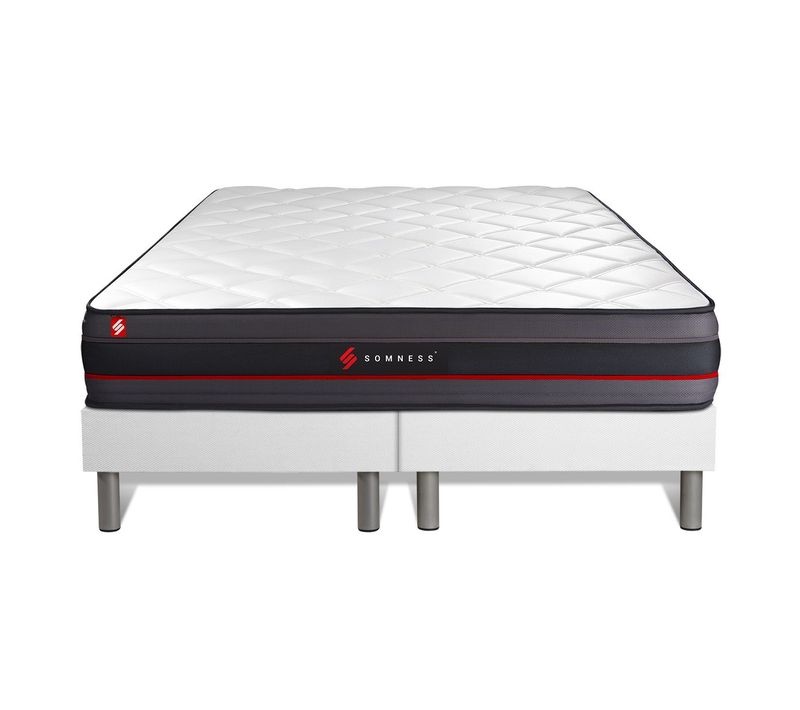 Ensemble Matelas Mémoire De Forme 160x200 Regen Ep:24cm - Sommier Blanc