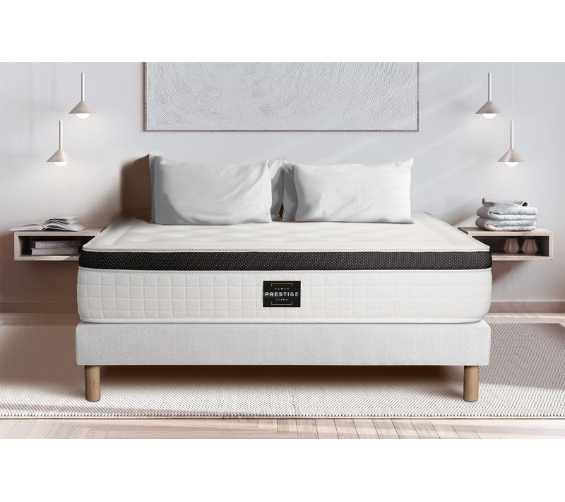 Ensemble Matelas Mémoire De Forme 140x190 Privilège Ep:26cm - Sommier Blanc