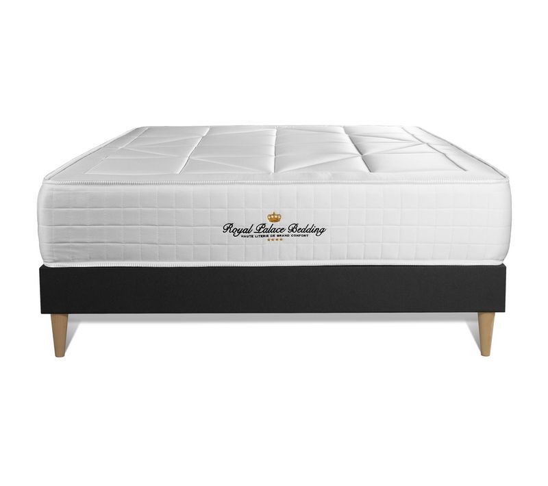 Ensemble Matelas Ressorts Ensachés Et Mémoire De Forme 160x200 Windsor Ep:26cm - Sommier Noir
