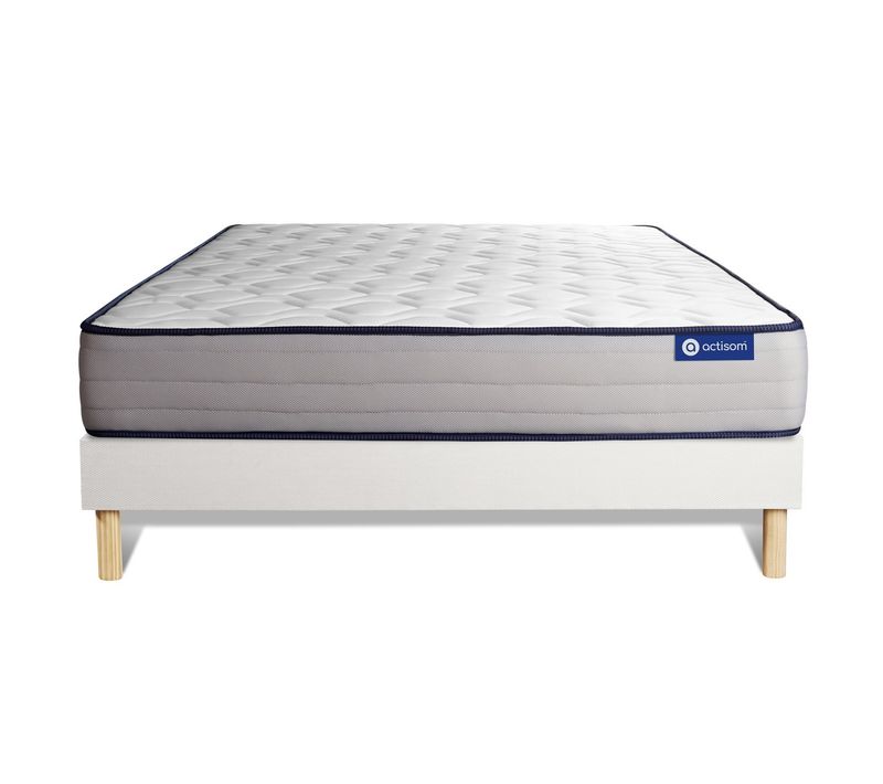 Ensemble Matelas Ressorts Ensachés Et Mémoire De Forme 160x200 Actiflex Form Ep:22 Cm - Sommier Kit