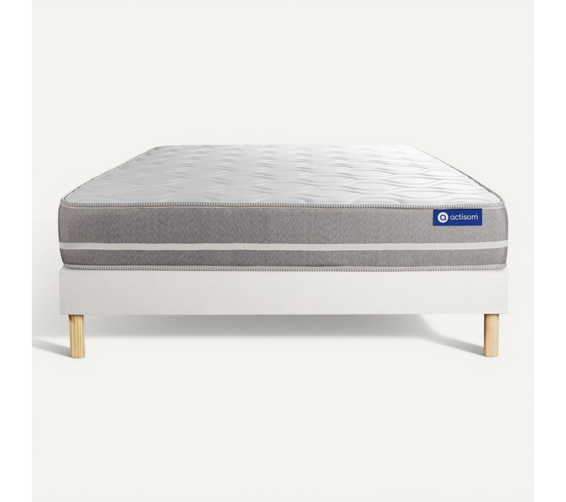 Ensemble Matelas Mémoire De Forme 140x200 Actimemo Touch Ep:20 Cm - Sommier Kit Blanc