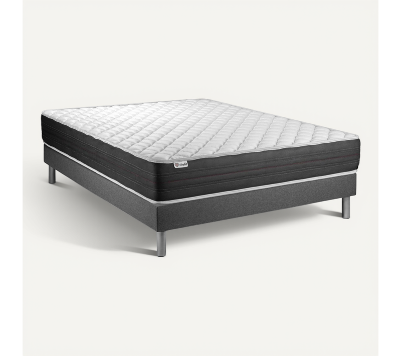 Ensemble Matelas Mousse Polyuréthane à Mémoire De Forme 140x190 Vitalmemo One Ep:24 Cm - Sommier Kit