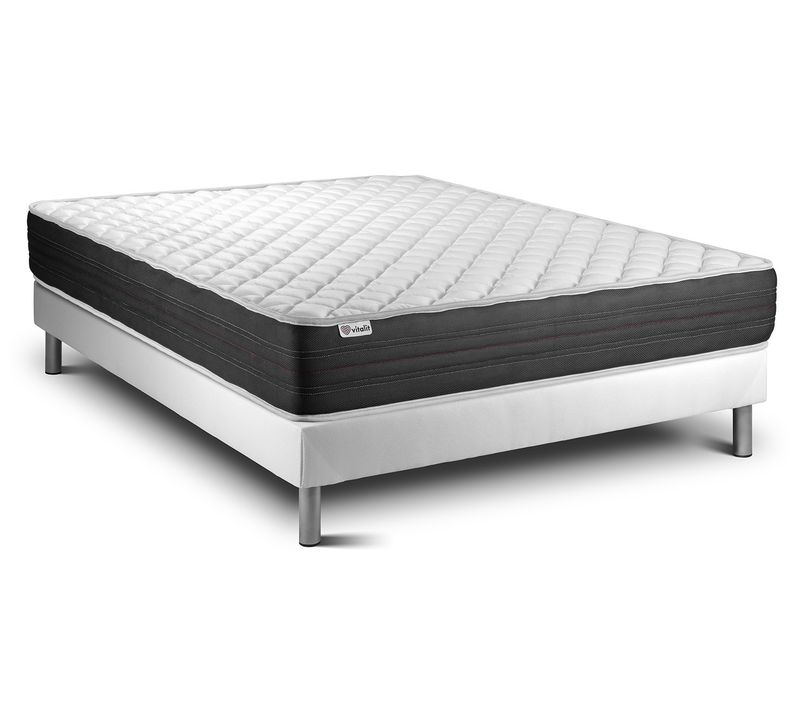 Ensemble Matelas Mousse Polyuréthane à Mémoire De Forme 200x200 Vitalmemo One Ep:24 Cm - Sommier Kit
