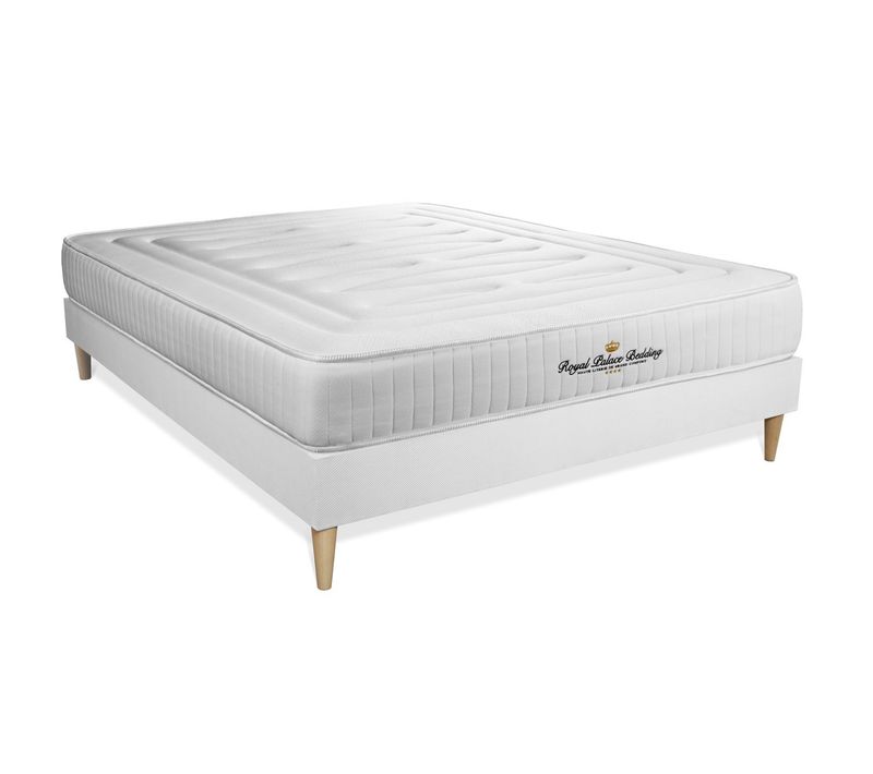 Ensemble Matelas Mémoire De Forme 160x200 Nottingham Ep:20 Cm - Sommier Kit Blanc