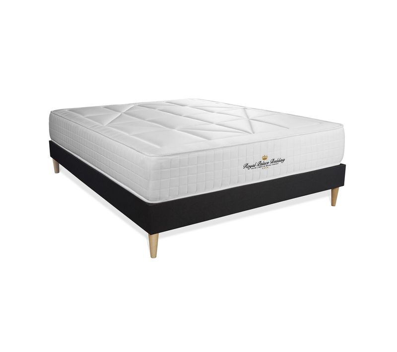 Ensemble Matelas Ressorts Ensachés Et Mémoire De Forme 140x200 Windsor Ep:26 Cm - Sommier Kit Noir