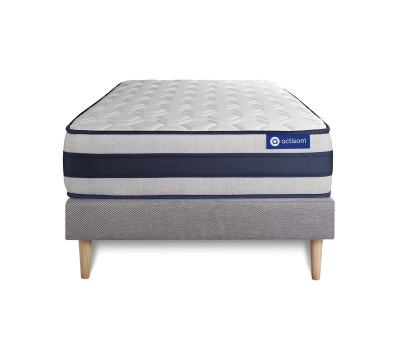 Ensemble Matelas Ressorts Ensachés Et Mémoire De Forme 90x200 Actiflex Ergo Ep:24 Cm - Sommier Kit G