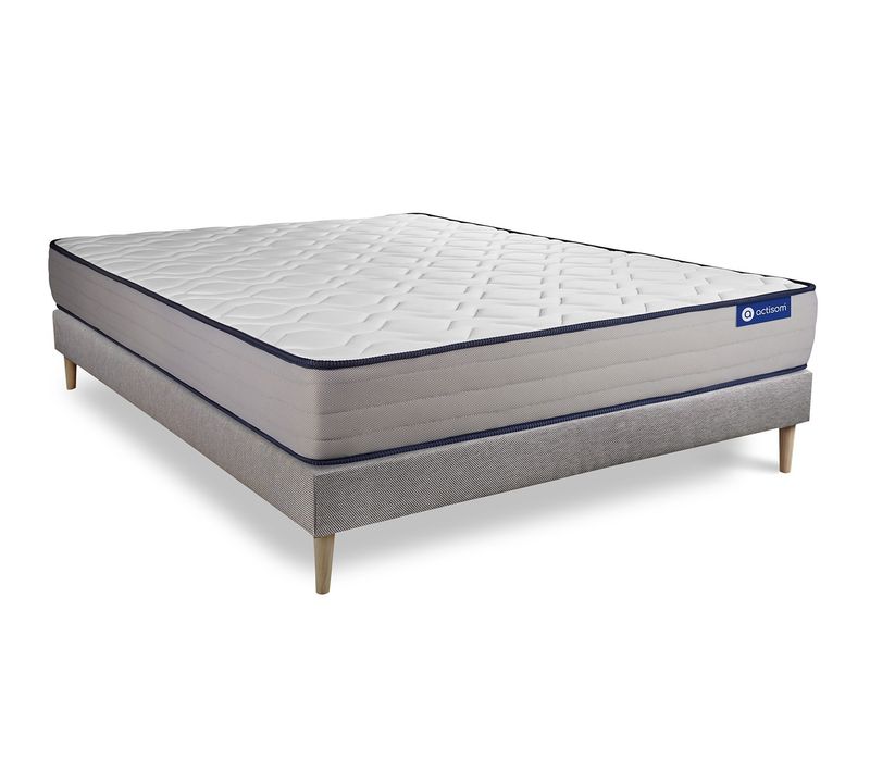 Ensemble Matelas Ressorts Ensachés Et Mémoire De Forme 200x200 Actiflex Form Ep:22 Cm - Sommier Kit