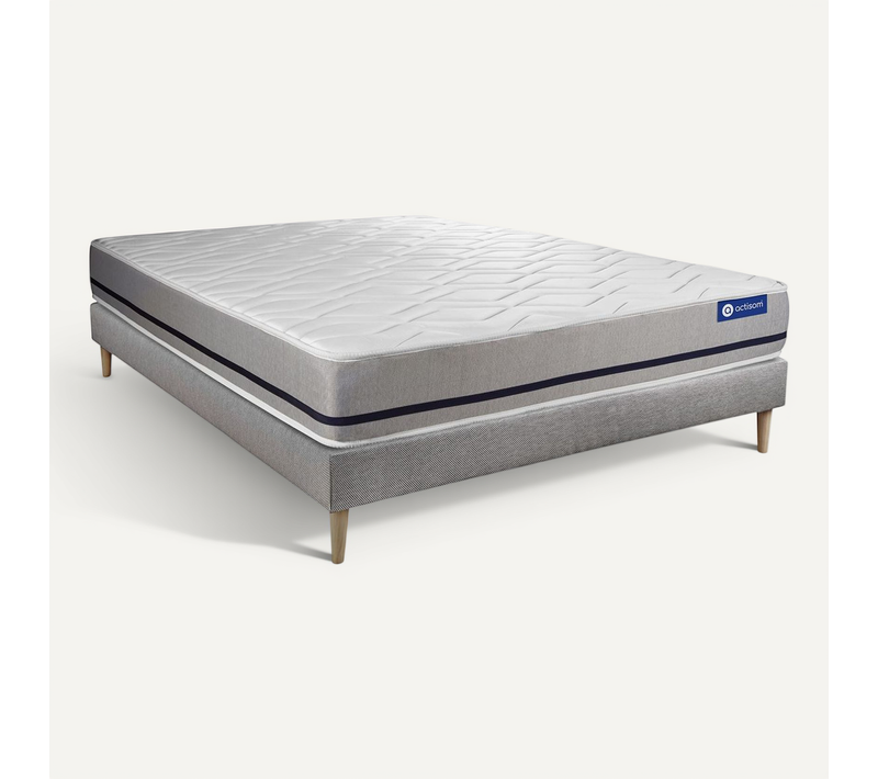 Ensemble Matelas Ressorts Ensachés 160x200 Actiflex Soft Ep:20 Cm - Sommier Kit Gris