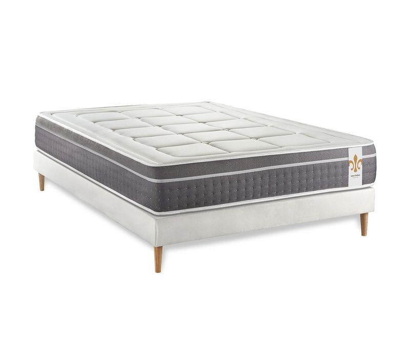 Ensemble Matelas Ressorts Ensachés Et Mémoire De Forme 140x200 Trente Ep:30cm - Sommier Blanc