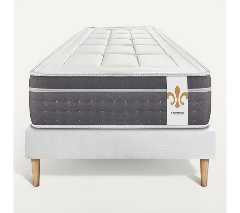 Ensemble Matelas Ressorts Ensachés Et Mémoire De Forme 90x200 Trente Ep:30cm - Sommier Blanc