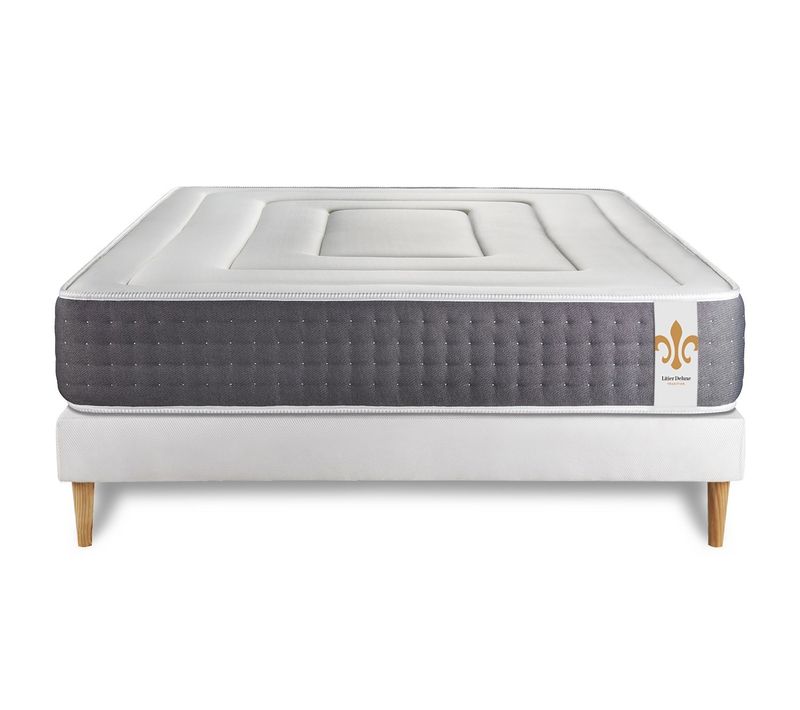 Ensemble Matelas Ressorts Ensachés Et Mémoire De Forme 180x200 Vingt-six Ep:26 Cm - Sommier Kit Blan