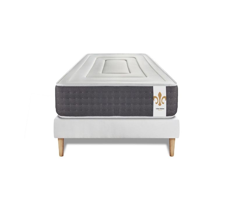 Ensemble Matelas Ressorts Ensachés Et Mémoire De Forme 90x190 Vingt-six Ep:26 Cm - Sommier Kit Blanc