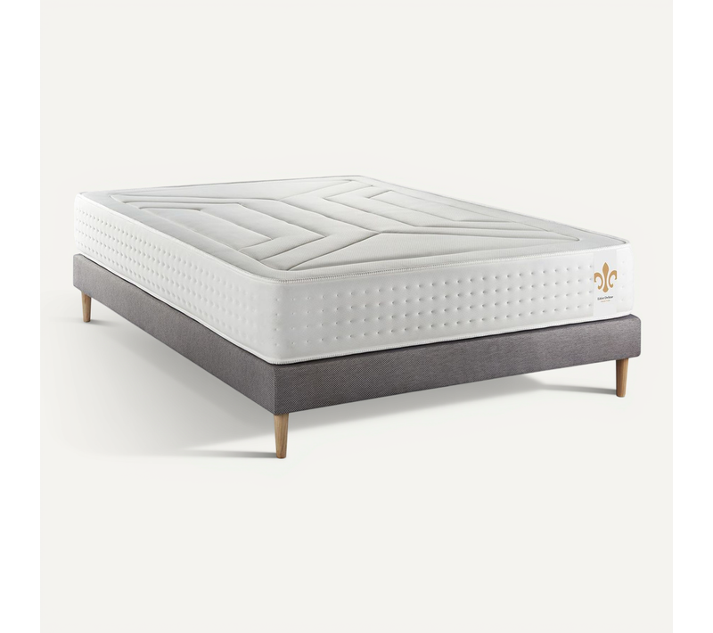 Ensemble Matelas Ressorts Ensachés Et Mémoire De Forme 140x200 Vingt-quatre Ep:24 Cm - Sommier Kit G