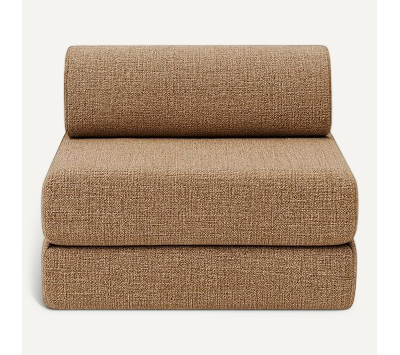 Fauteuil Modulable Et Convertible - Tissu Tweed - Marron