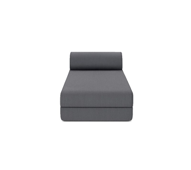 Méridienne Modulable Et Convertible - Velours Côtelé - Gris