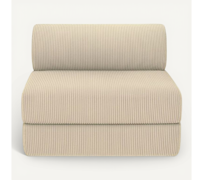Fauteuil Modulable Et Convertible - Velours Côtelé - Beige