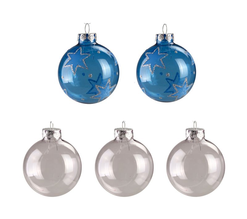 Set De 5 Boules En Verre Translucide