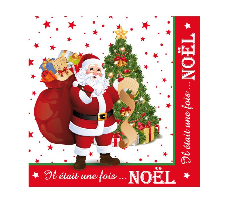 Lot De 20 Serviettes En Papier Il Etait Une Fois Noel