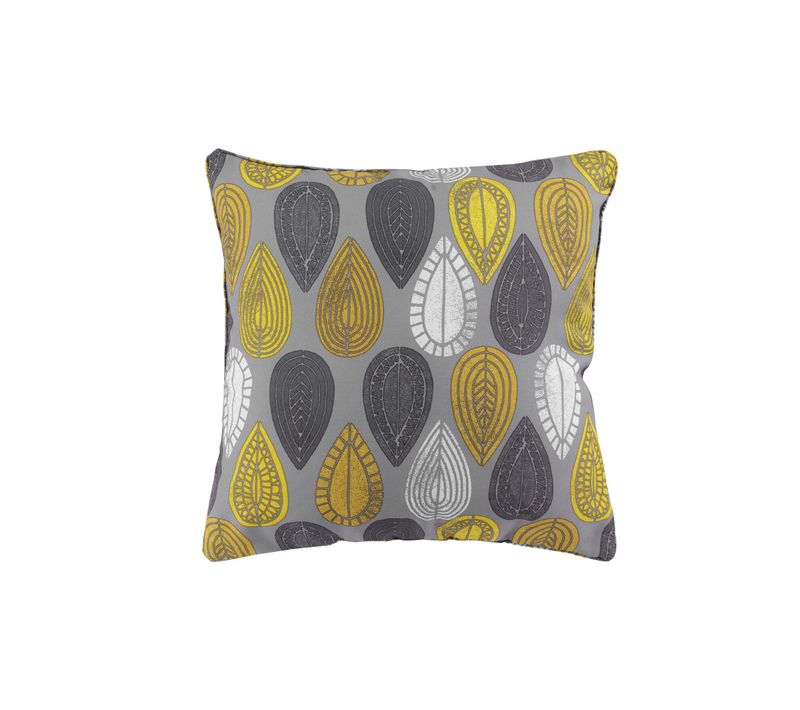 Coussin Passepoil 40 X 40 Cm Palpito Anthracite Jaune