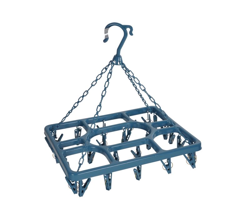 Sechoir à Linge 26 Pinces Bleu Paon