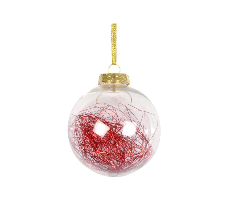 1 Boule De Noel Cheveux D'anges Rouge
