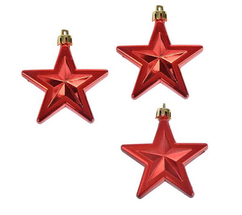 Set De 3 Suspensions Etoiles Rouge