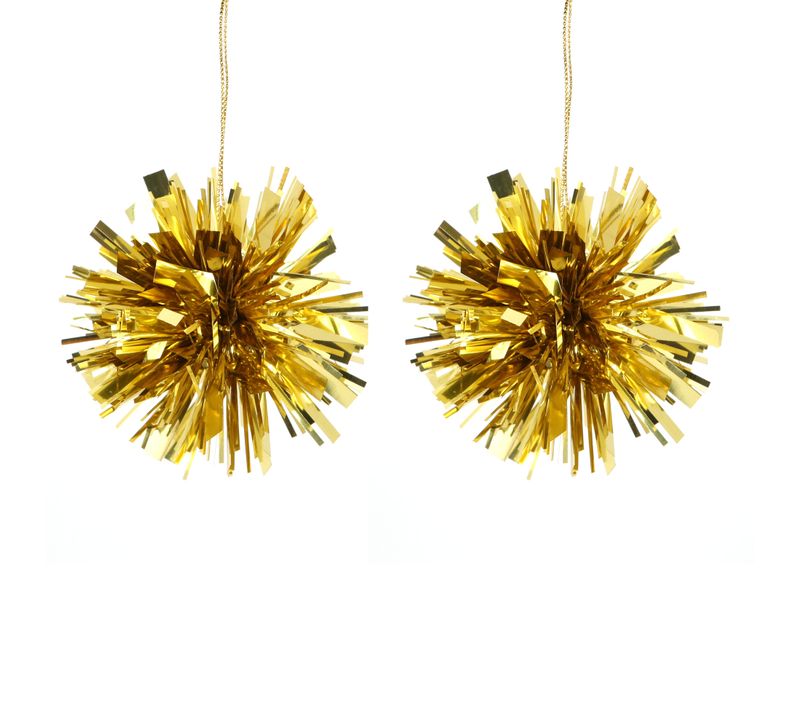 Set De 2 Pompons De Noel Dore
