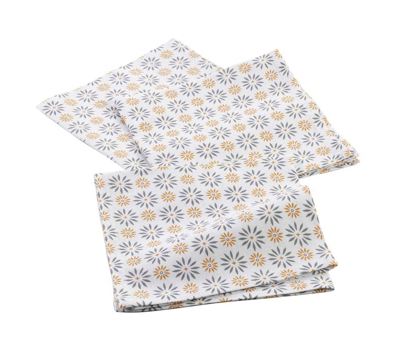 3 Serviettes De Table Coton Floreor