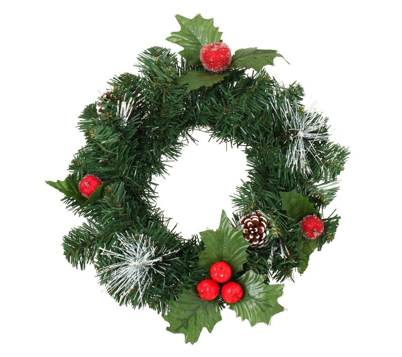 Couronne De Noel Pomme Rouge Et Pomme De Pin