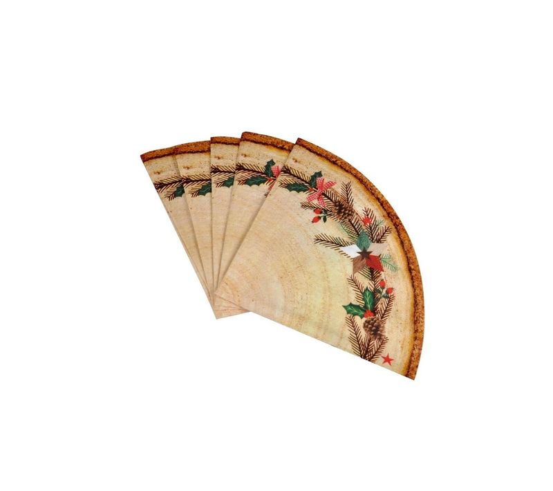 Lot De 20 Serviettes En Papier Coeur De Bois