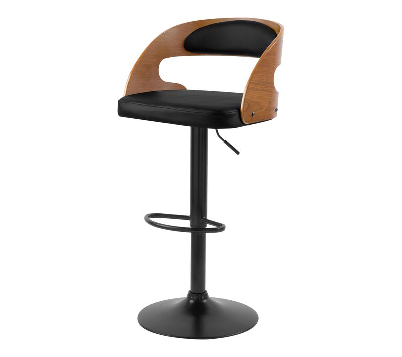 Chaise De Bar Réglable 62/84 Cm En Cuir Synthétique Noir - Louis