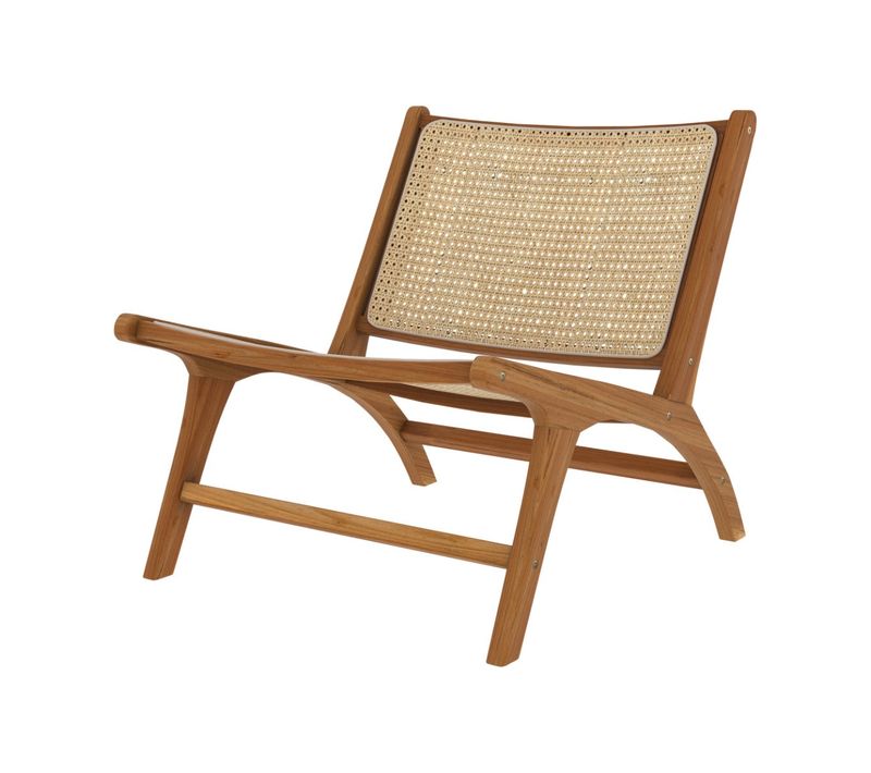Fauteuil En Teck Et Tressage Cannage En Rotin - Kilka