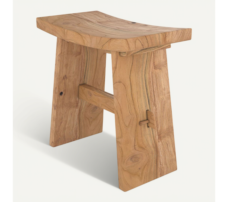Tabouret En Bois De Teck Recyclé - Eka