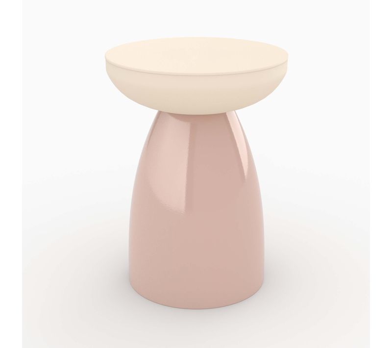 Table D'appoint Ronde En Métal Rose D40 Cm - Colette