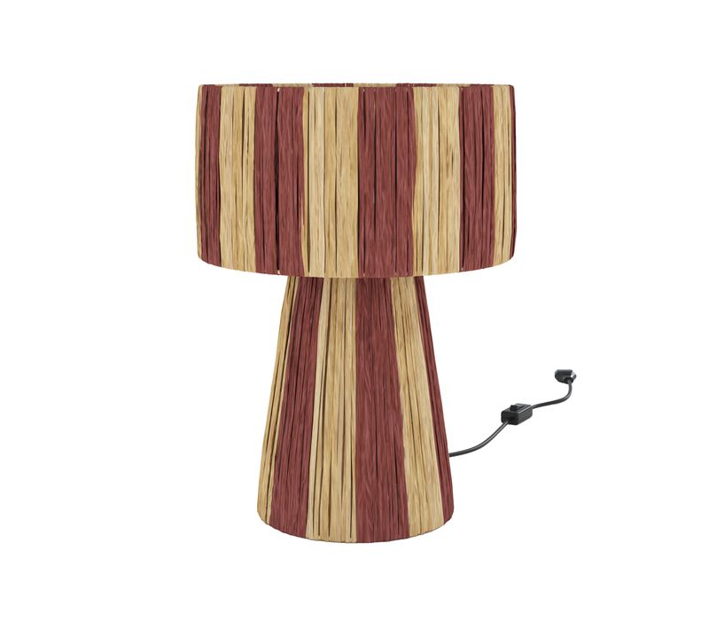 Lampe Rayée Terracotta En Feuille De Palmier - Soléa